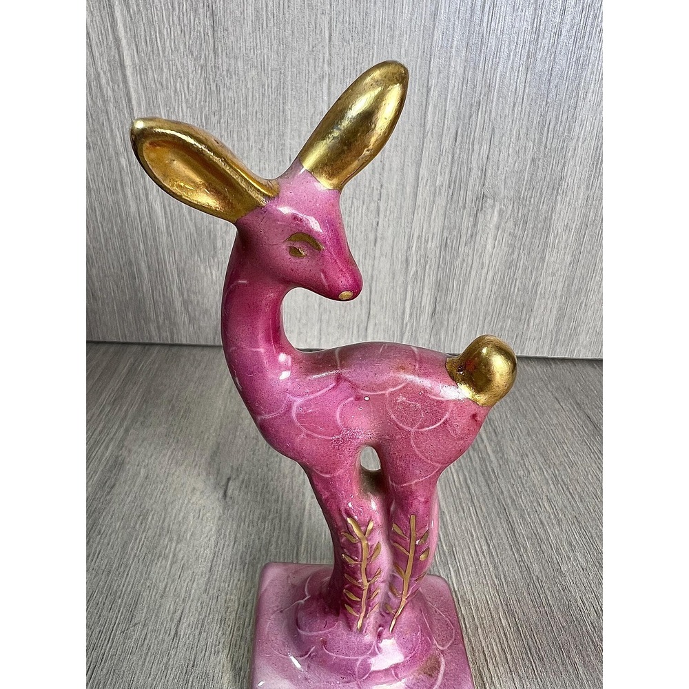 Vintage 40s Art Deco Deer Figurine Collectible Home Decor Cottagecore - Picture 3 of 8